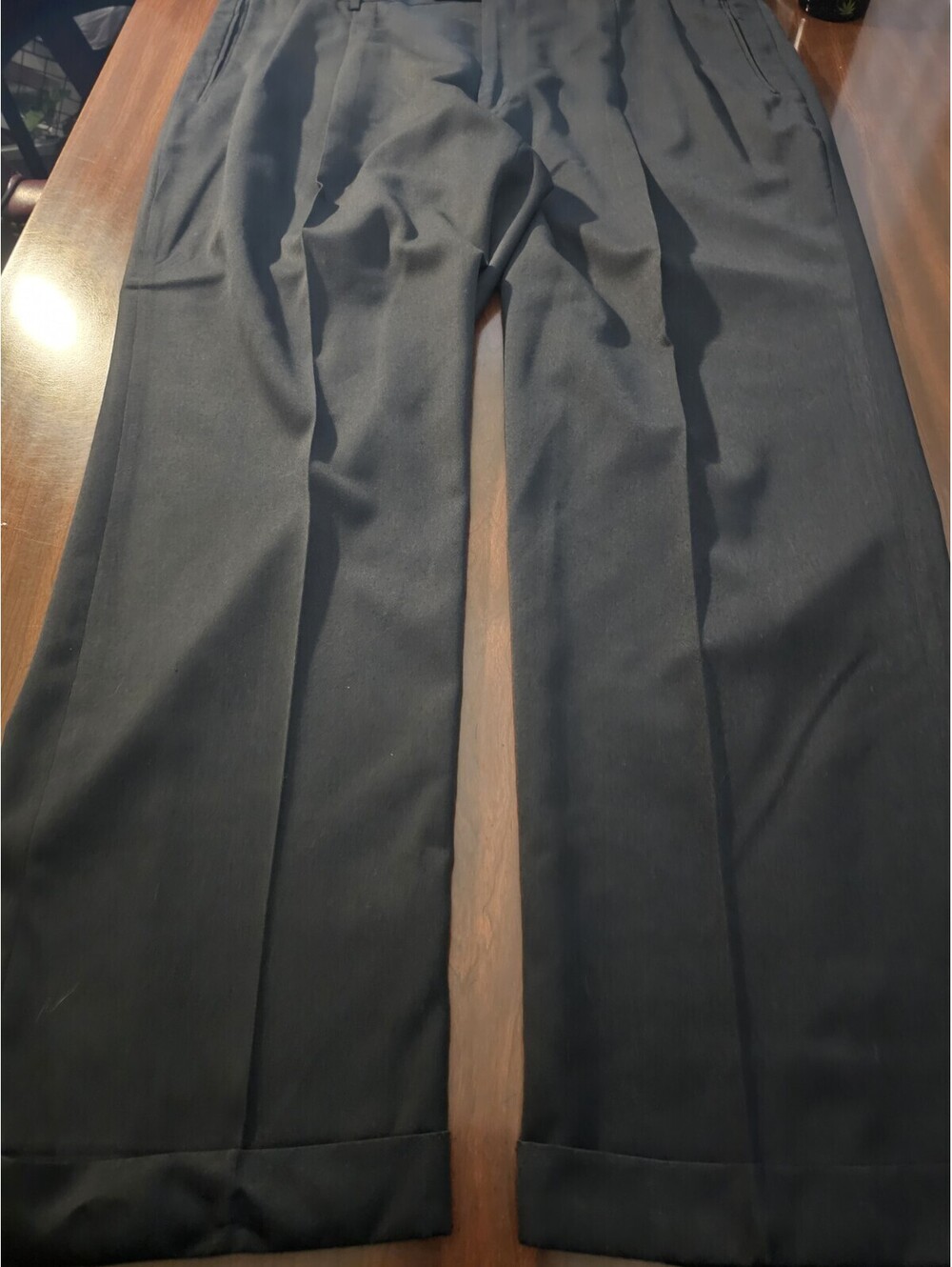 Louis Raphael Tailored Mens Dress Pants 44x32 Black Flat Front Career Slacks